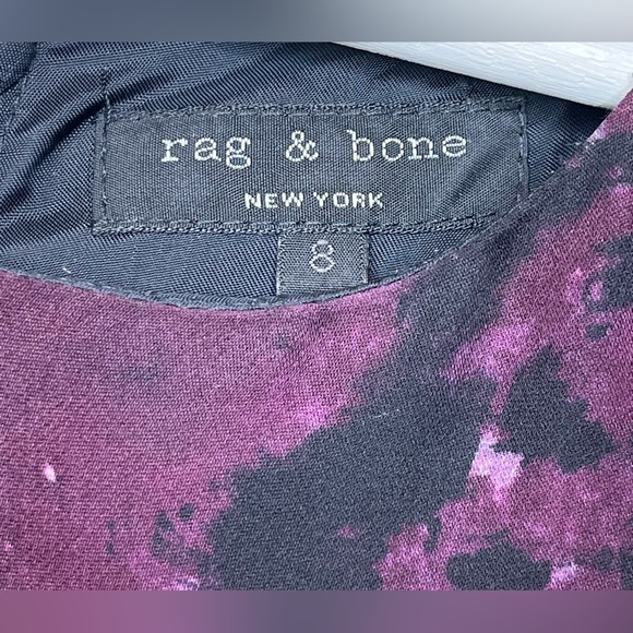 Rag & Bone Leonard Purple Galaxy Silk  Dress with Pockets - Picture 9 of 10